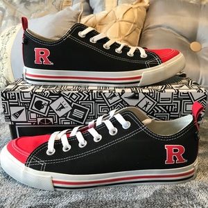 Skicks Unisex Rutgers Black & Red Sneaker W9-M7!